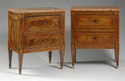 Lot 1385 - Pair of Italian Neoclassical Marquetry Inlaid...