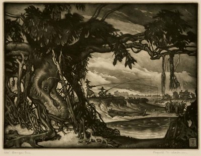 Lot 4433 - Reynold Weidenaar OL' BANYAN TREE Mezzotint...