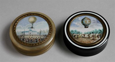 Lot 449 - Two French Horn and Tortoiseshell Snuff Boxes...