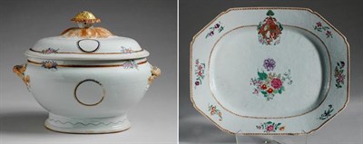 Lot 307 - Chinese Export Porcelain Armorial Platter...