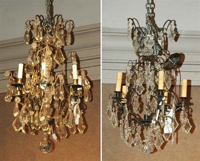 Lot 511 - Louis XV Style Metal and Glass Six-Light...