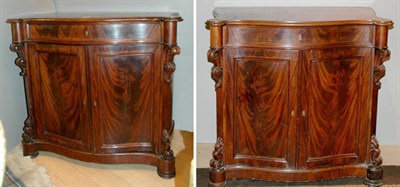 Lot 3152 - Pair of Victorian Mahogany Serpentine Front...