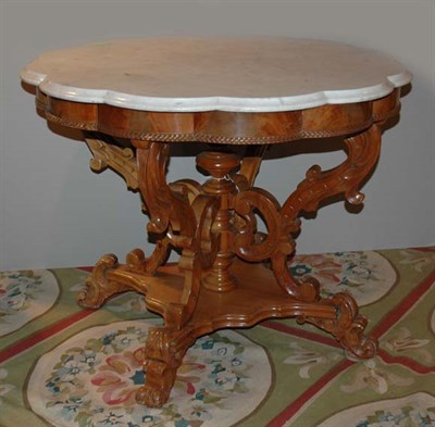 Lot 552 - Victorian Marble Top Walnut Center Table...
