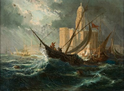 Lot 1002 - Louis Gabriel Eugene Isabey French, 1803-1886...