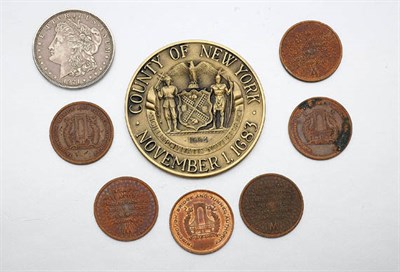 Lot 289 - Four Wristwatches and Group of Miscellaneous Costume Jewelry, Coins and Tokens