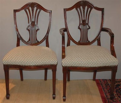 Lot 531 - Set of Ten Georgian Style Mahogany Shield Back...