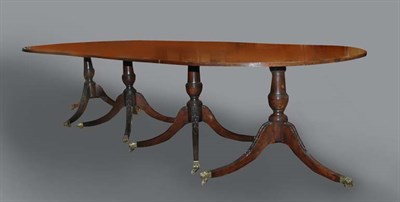 Lot 370 - Georgian Style Mahogany Four-Pedestal Dining...