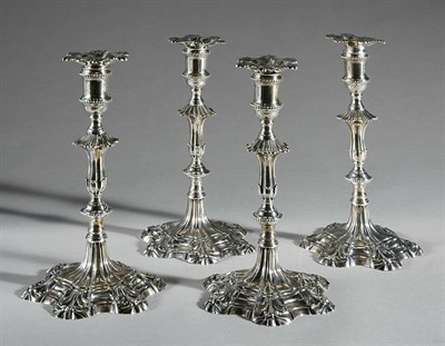 Lot 373 - Set of Four George III Silver Candlesticks...