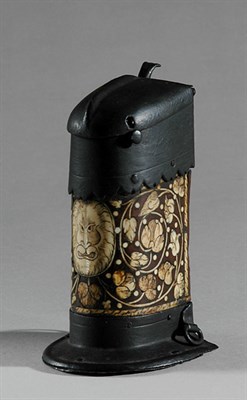 Lot 289 - Continental Metal Mounted Bone Inlaid Wood Box...