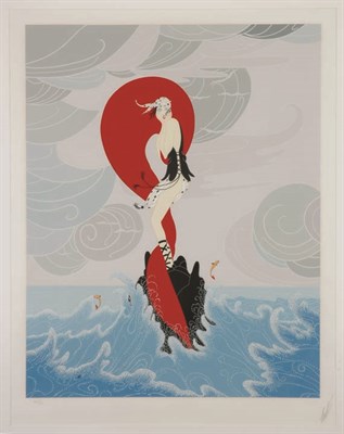 Lot 3147 - Erte STRANDED Color screenprint, signed and...