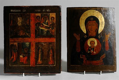 Lot 489 - Two Russian Icons Height of largest 12 inches,...