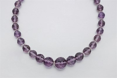 Lot 594 - Amethyst Bead and Rock Crystal Bead Necklace