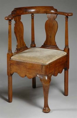 Lot 1294 - George II Walnut Corner Chair 18th Century The...
