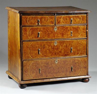 Lot 1296 - Queen Anne Inlaid Walnut Chest of Drawers...