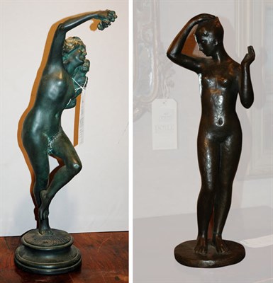 Lot 395 - Patinated-Metal Figure of a Wood Nymph;...