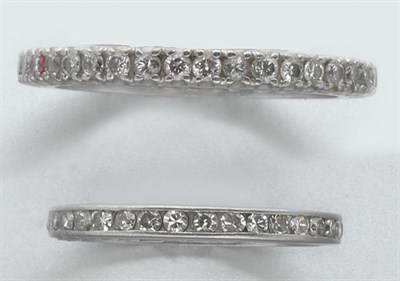 Lot 641 - Two Diamond Band Rings