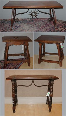 Lot 135 - Two Spanish Trestle Tables; Together with Two...