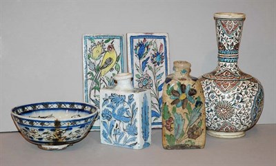 Lot 269 - Group of Persian Pottery Items Including vase,...