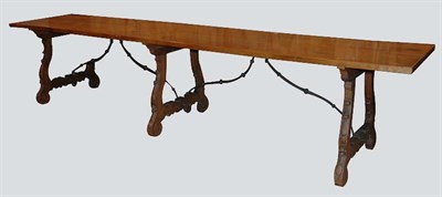 Lot 427 - Continental Baroque Walnut Refectory Table The...