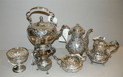 Lot 379 - Assembled William IV/Victorian Silver Tea and...