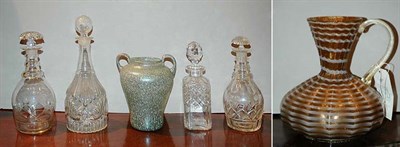 Lot 305 - Group of Four Clear Glass Decanters; Together...