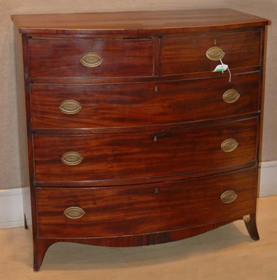 Lot 216 - George III Mahogany Bow Front Chest Height 41...