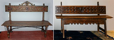 Lot 138 - Two Continental Fruitwood Benches Length of...