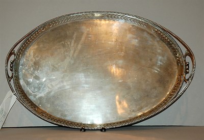 Lot 403 - Continental Silver Oval Two-Handled Serving...