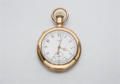 Lot 595 - Gold Openface Chronograph Pocket Watch