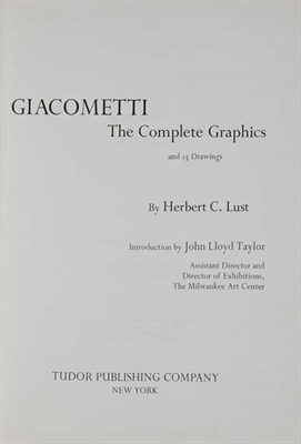 Lot 4049 - [GIACOMETTI, ALBERTO] LUST, HERBERT C....