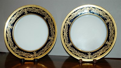 Lot 553 - Set of Ten Limoges Gilt and Cobalt Decorated...