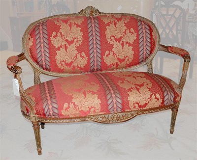 Lot 391 - Louis XVI Style Carved Walnut Settee Length 56...
