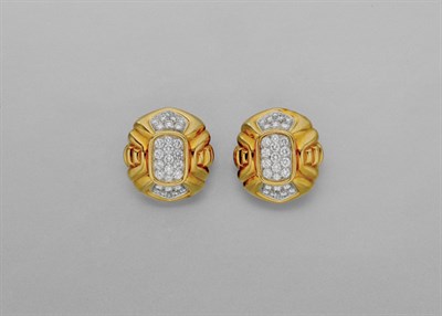 Lot 154 - Pair of Gold and Diamond Earclips