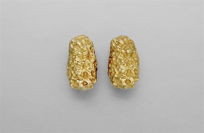 Lot 277 - Pair of Gold Nugget Hoop Earclips