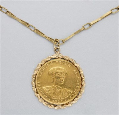 Lot 580 - Gold Medallion Pendant-Necklace