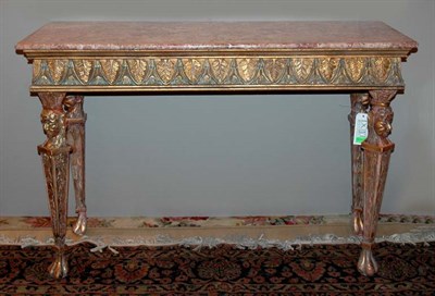 Lot 462 - Neoclassical Style Marble Top Gilt-Wood and...