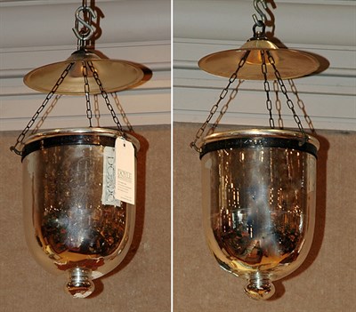 Lot 515 - Pair of Mercury Glass Style Hanging Lanterns