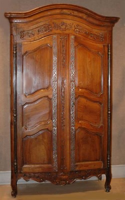 Lot 566 - French Provincial Walnut Armoire Height 8 feet...
