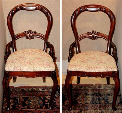 Lot 146 - Pair of Victorian Style Walnut Balloon Back...