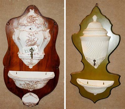 Lot 205 - Two Italian Ceramic Lavabos and Basins Each...