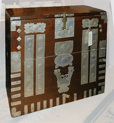 Lot 1406 - Korean Metal Mounted Hardwood Tansu Height 33...