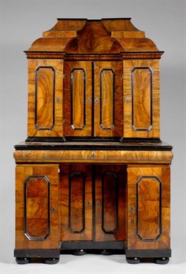Lot 253 - South German Baroque Ebonized Banded Walnut...