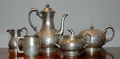 Lot 3225 - Victorian Silver Coffee and Tea Service M.H. &...