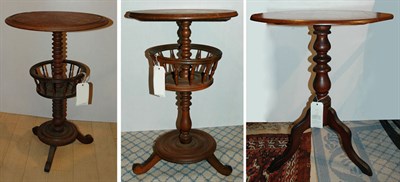 Lot 1184 - Group of Three Continental Tripod Tables Two...