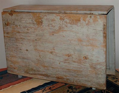 Lot 175 - Provincial Painted Drop-Leaf Farm Table 19th...