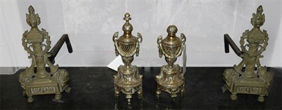 Lot 364 - Two Pairs of Neoclassical Style Brass Urn-Form...
