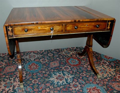 Lot 413 - Regency Brass Inlaid Rosewood Sofa Table Early...