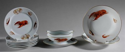 Lot 3341 - Bavarian Porcelain Fish Service Comprising...