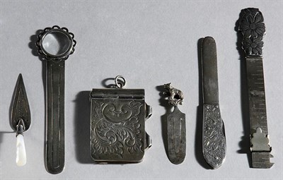 Lot 3390 - Group of Ten Silver Bookmarks; Together with a...