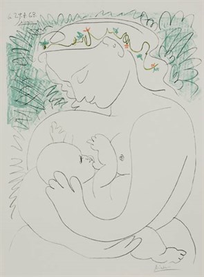Lot 4371 - After Pablo Picasso MATERNITE Color offset...